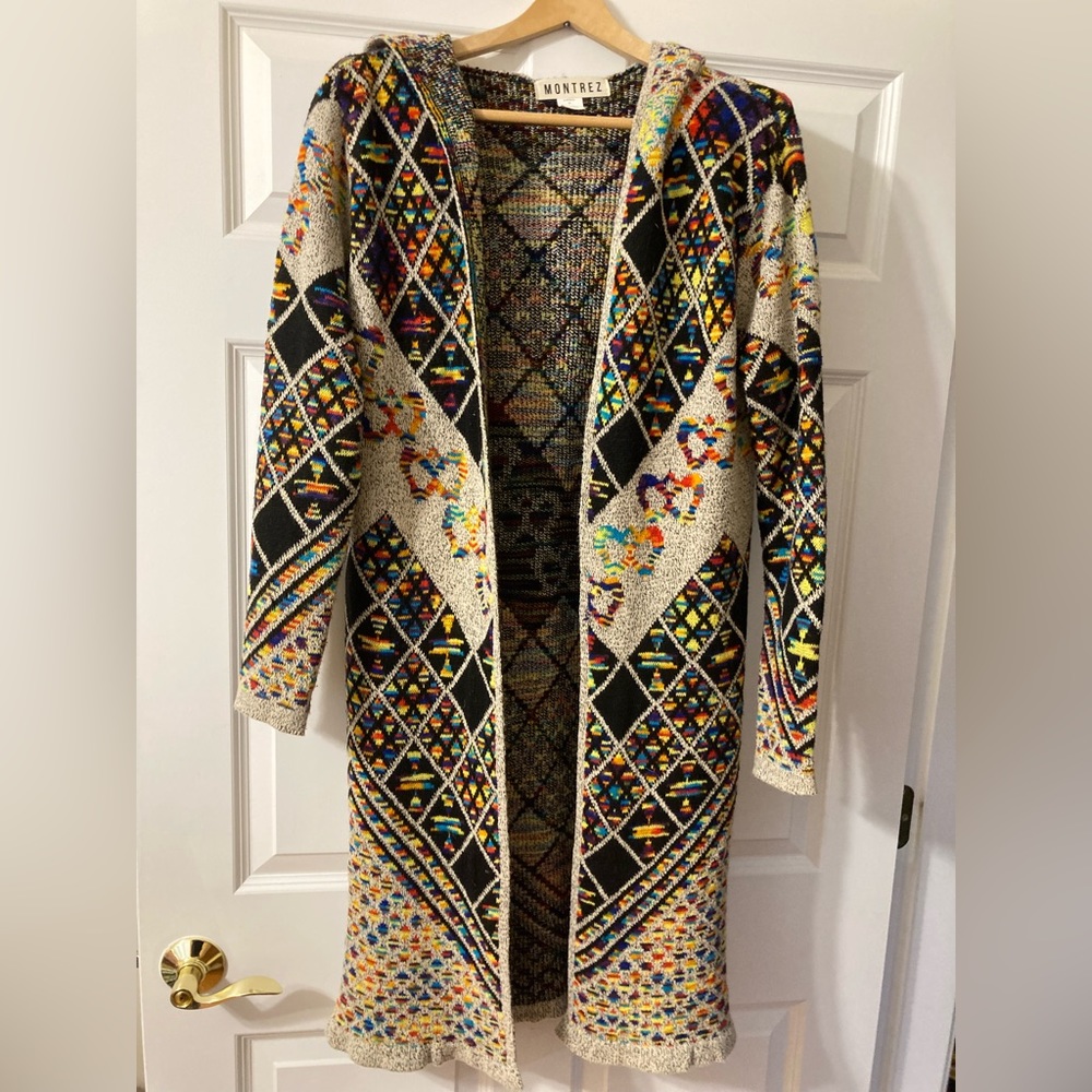 Montez Aztec Hooded long sleeve Cardigan